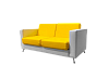 Диван Cube двухместный желтый