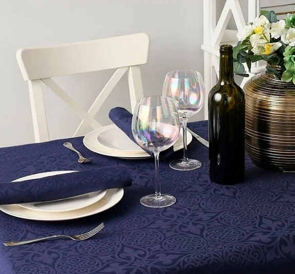 картинка Салфетка синяя «Жаккард» 45х45 от компании Рент-Бери