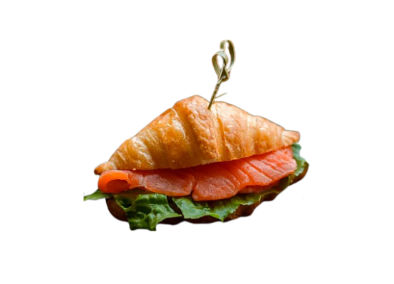 Мини-круассан с сёмгой, руколой и вялеными томатами
