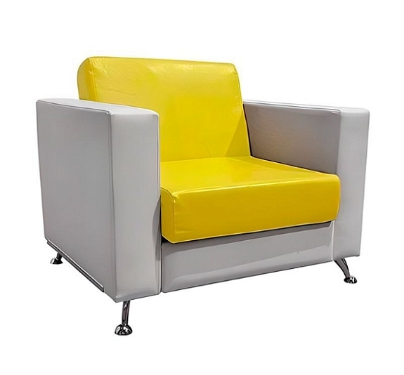 Кресло Cube желто-белое рис 2