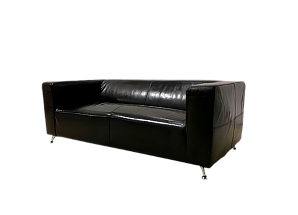 Диван Клиппан кожаный черный