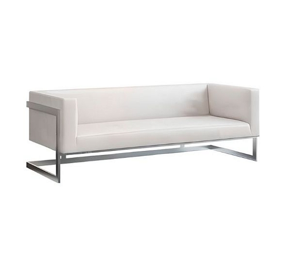 Трехместный диван Andrian Silver белый рис 3