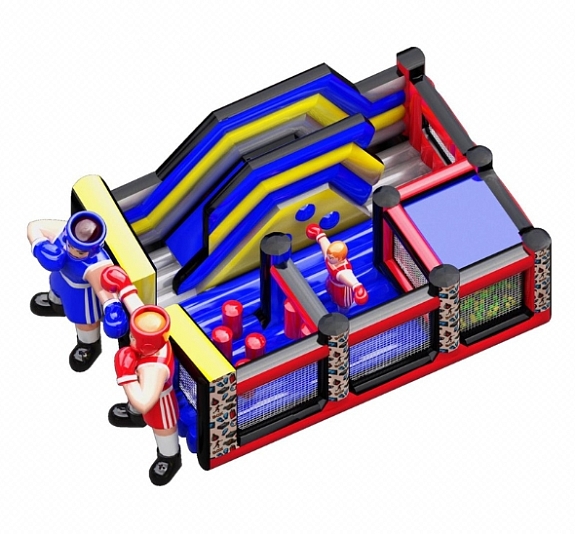 Батут с горкой "Боксёры" рис 1
