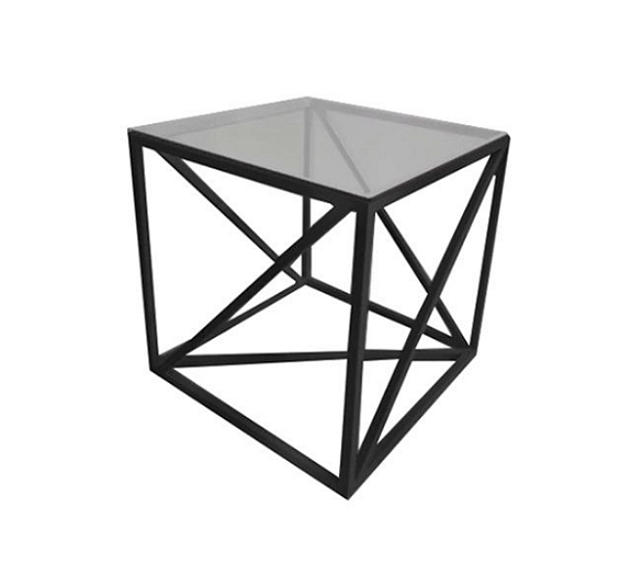 Журнальный стол Loft со стеклом чёрный рис 2