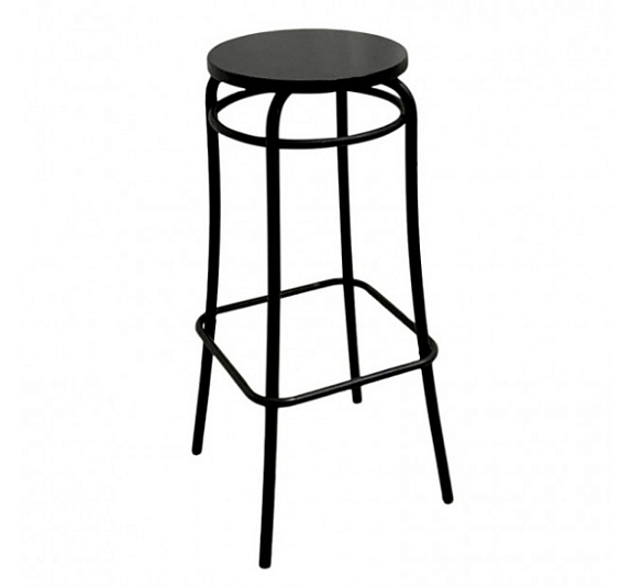 Стул барный чёрный металлический рис 3