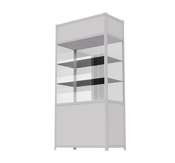 Витрина высокая прямоугольная белая рис 3
