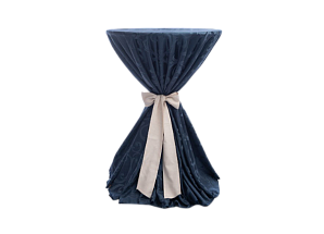 Скатерть синяя круглая для коктейльного стола