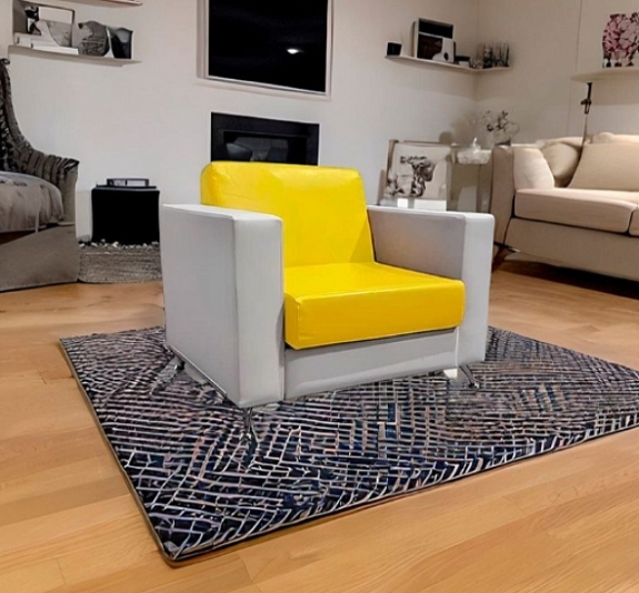 Кресло Cube желто-белое рис 3