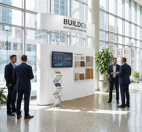 Поп Ап стенд с Фризом изогнутая конструкция рис 1