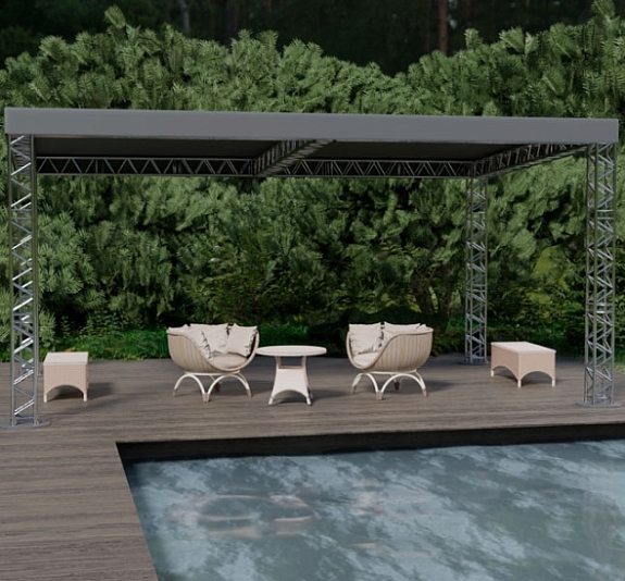 Шатёр Односкатный из ферм 8х6 Металлик рис 4