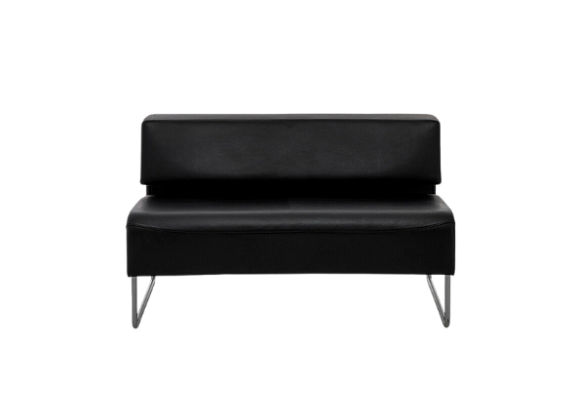 Диван черный из экокожи 120 см