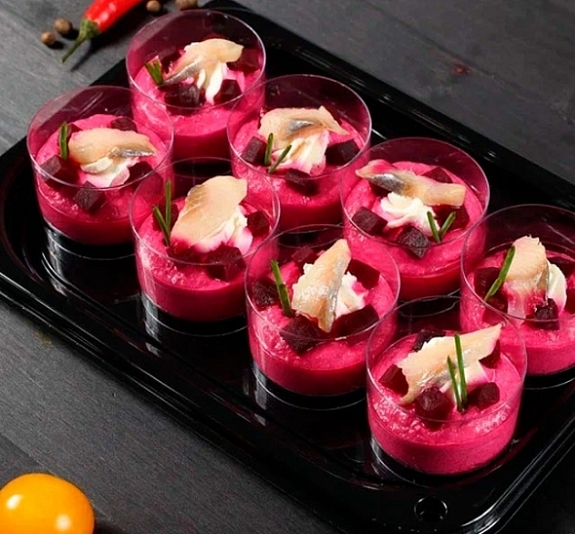 Мусс из свеклы с копченной форелью рис 1