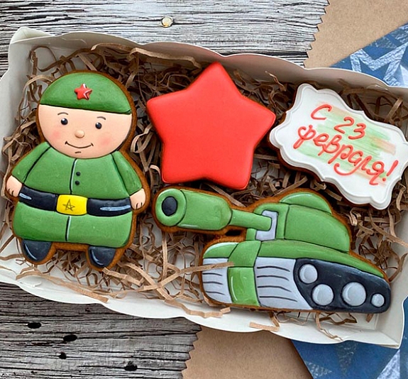 Роспись пряников 23 февраля рис 2