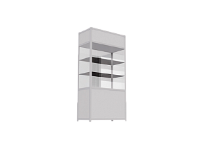 Витрина высокая прямоугольная белая