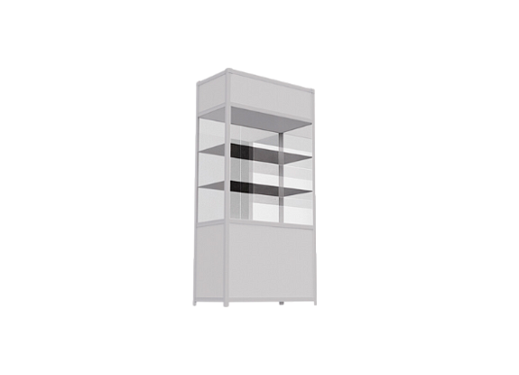 Витрина высокая прямоугольная белая