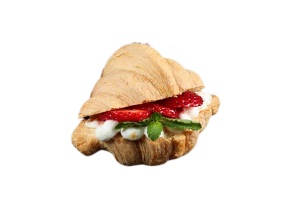 Круассан с клубникой и рикоттой