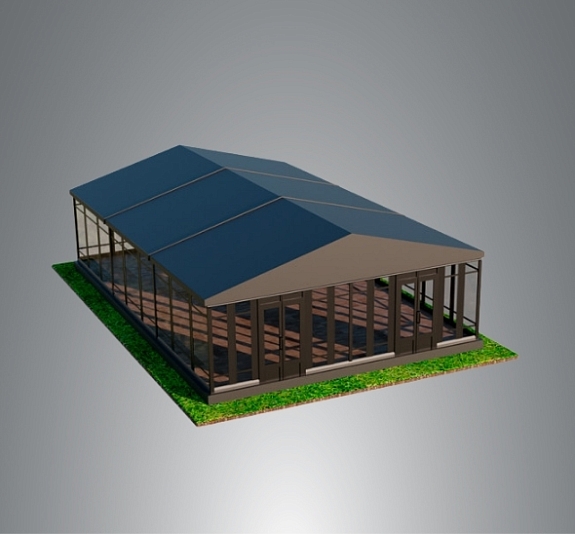 картинка Шатер павильон черный остекленный 10х15 от компании Рент-Бери