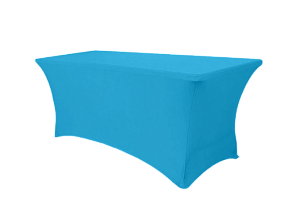 Стрейч скатерть для прямоугольного стола голубая