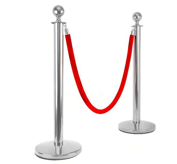 картинка Стойка с канатом серебристая от компании Рент-Бери