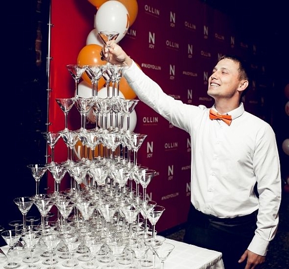 Пирамида из шампанского 286 бокалов (11 ярусов) рис 3