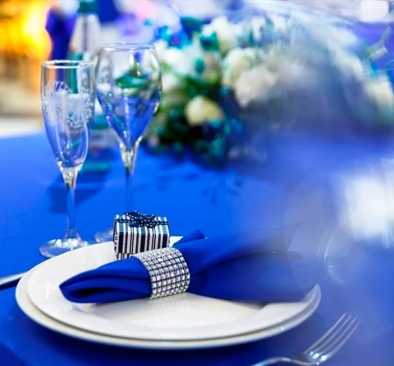 Салфетка синяя 45х45 рис 1