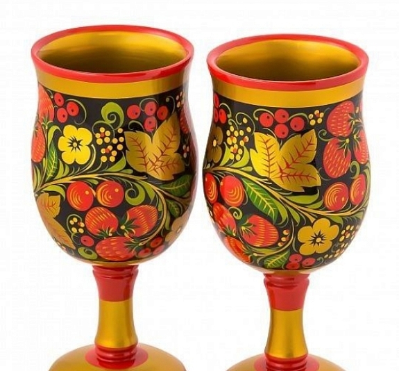 Бокалы Хохлома рис 2