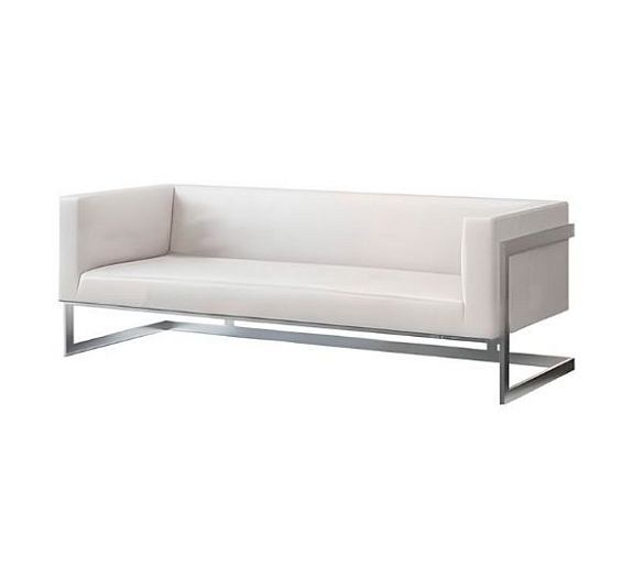 Трехместный диван Andrian Silver белый рис 1