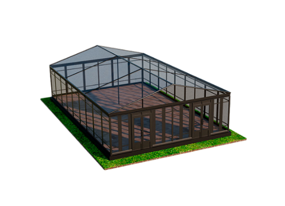 картинка Шатер павильон черный остекленный 10х15 от компании Рент-Бери