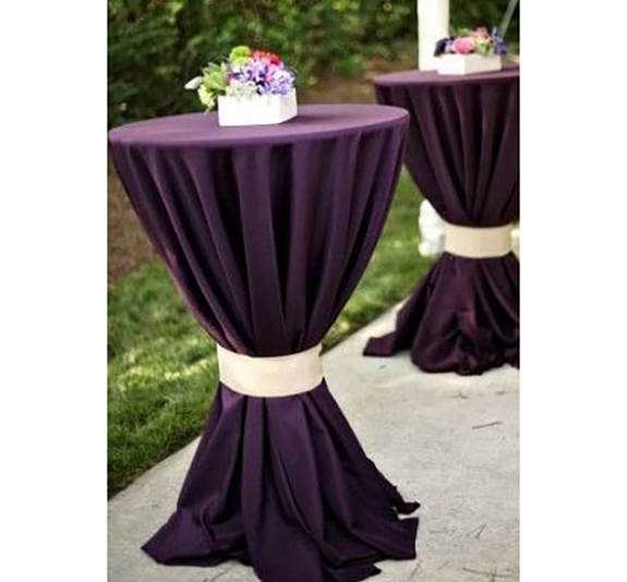 Скатерть круглая черничная для коктейльного стола рис 5