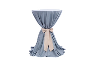 Скатерть круглая для коктейльного стола голубая