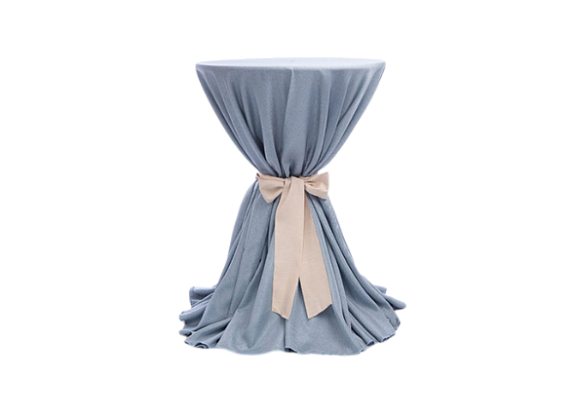 Скатерть круглая для коктейльного стола голубая