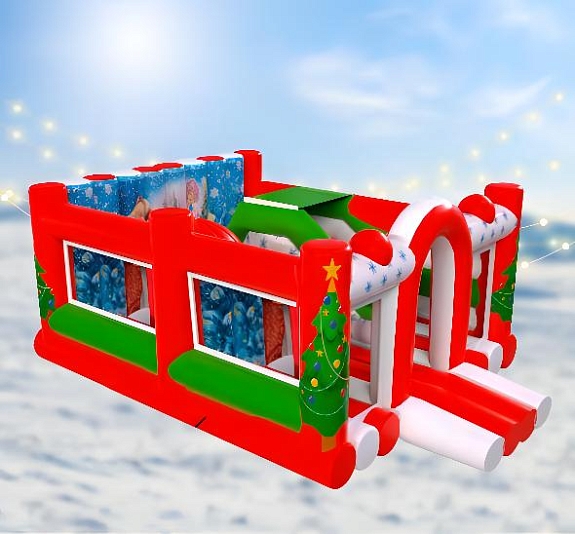 картинка Батут с горкой "Новогодняя сказка" от компании Рент-Бери