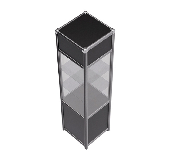 Витрина высокая черно-серебристая рис 1