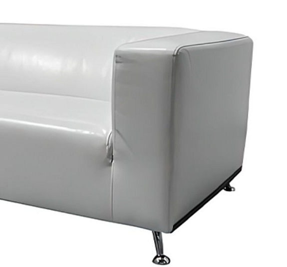 Диван Клиппан кожаный белый рис 1