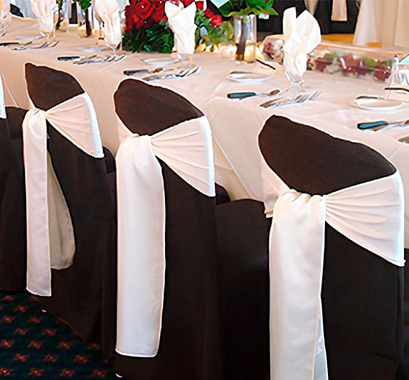 Чехол для стула коричневый (стрейч) рис 1