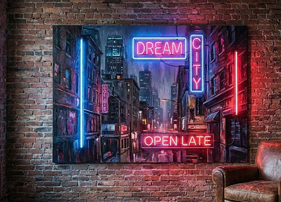 Неоновая вывеска «Картина с неоном» в аренду
