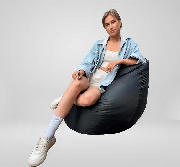 картинка Пуф кресло-мешок черный от компании Рент-Бери