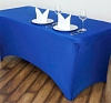 Стрейч скатерть для прямоугольного стола синяя рис 3