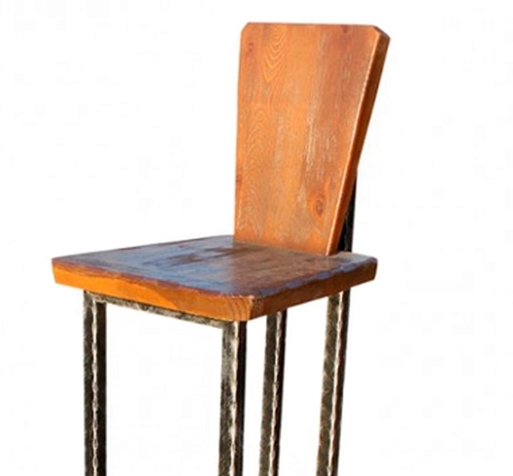 Стул барный старинный уличный деревянный рис 1