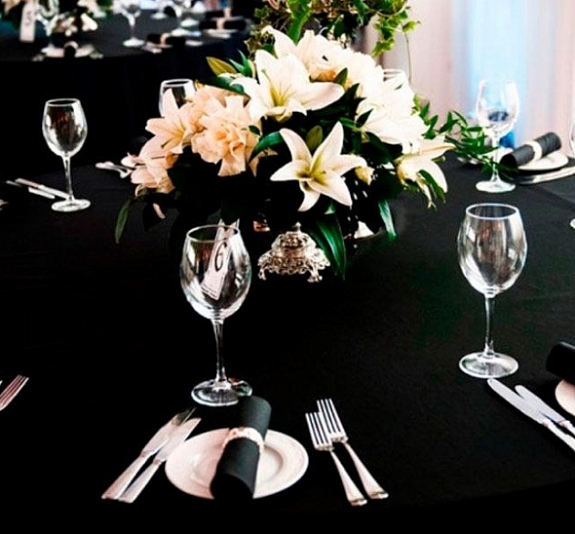 Скатерть круглая 3м чёрная «Сатен Испания» рис 3