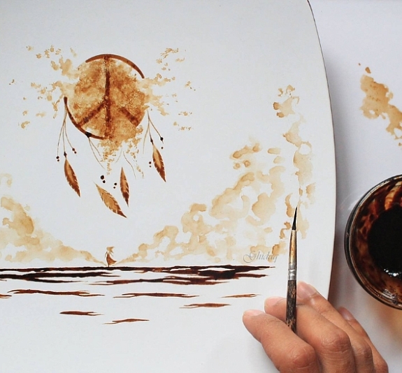 Мастер-класс «Рисование кофе» рис 3