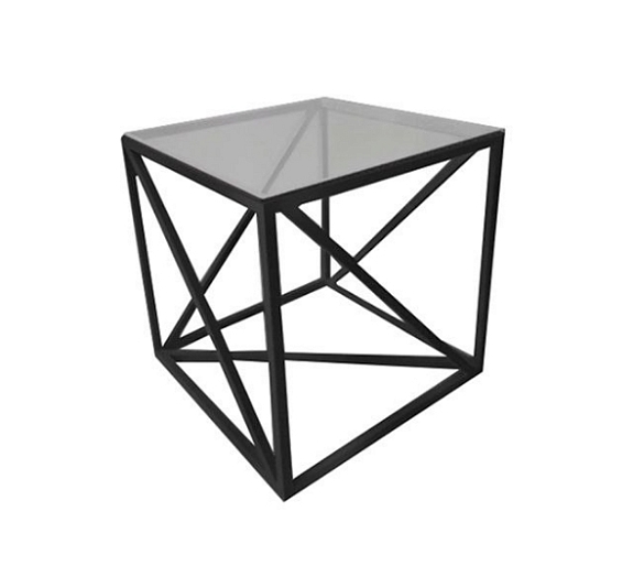 Журнальный стол Loft со стеклом чёрный рис 3