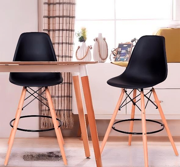 Стул барный Eames черный рис 6