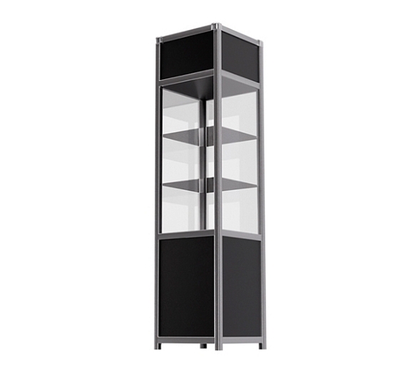 Витрина высокая черно-серебристая рис 3
