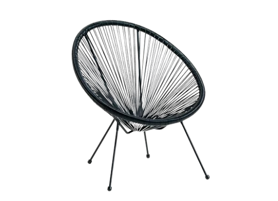 Чёрный садовый стул Acapulco Chair