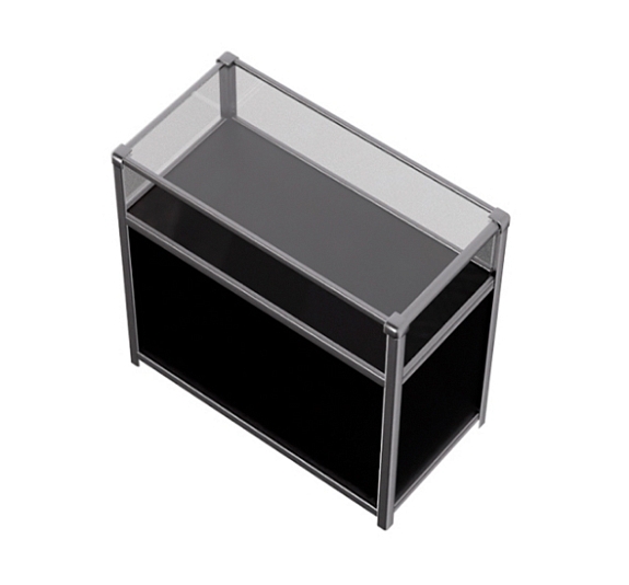 Витрина низкая прямоугольная черно-серебристая рис 3