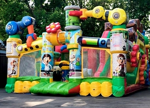 Батут с горкой "Химики"