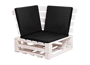 Диван из белых паллет (угловой сегмент)