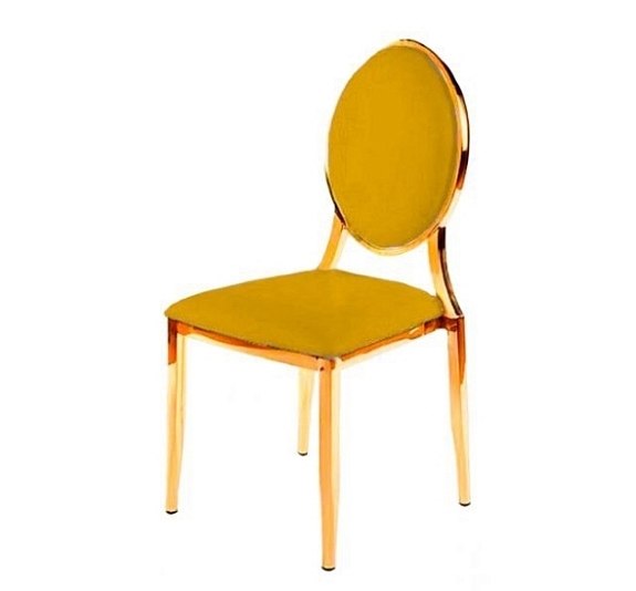 Стул Laval Gold с обивкой из горчичного бархата рис 1
