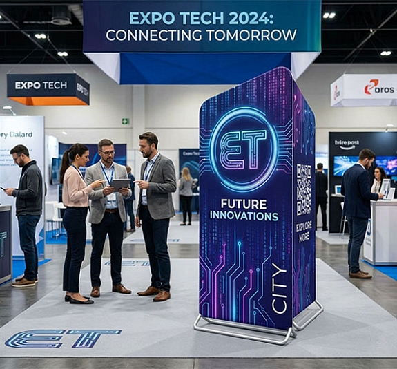 Мобильный стенд City с двусторонней печатью рис 2